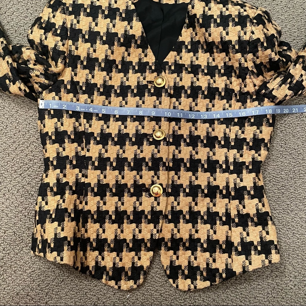 Doncaster Vintage 100% 💯 Woven Silk Jacket Career Blazer Black Gold Lined 8 - Picture 10 of 12